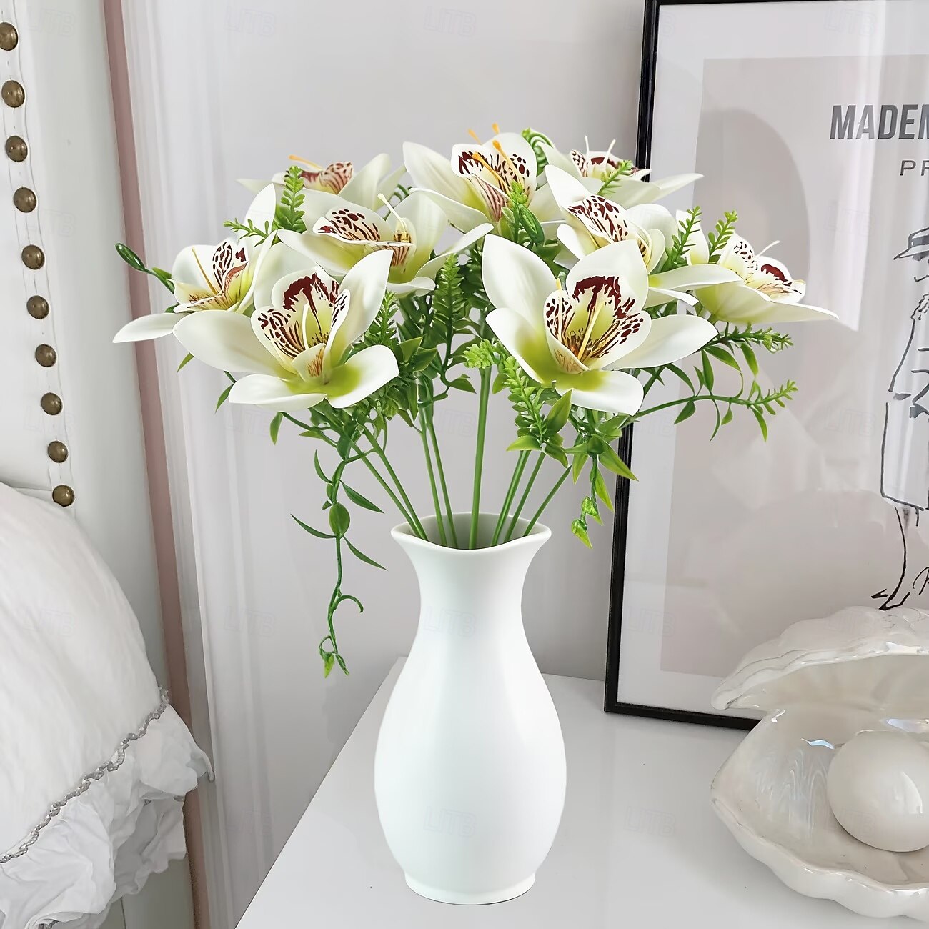 10 künstliche Phalaenopsis-Orchideen (kleine Cattleya-Blüten), verstellbare Stiele, realistische Blüten für Heim- und Eventdekoration, festliche Blumenarrangements und Außendekoration 2026 - $16.99 –P5
