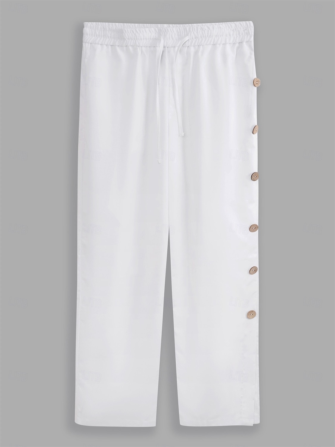 Per uomo Pantaloni di Lino Pantaloni Estivi Coulisse Elastico in vita Bottone laterale Semplice Confortevole Traspirante Lunghezza intera Casuale Quotidiano All'aperto Vacanza Classico Nero Bianco del 2026 a $29.99 –P7