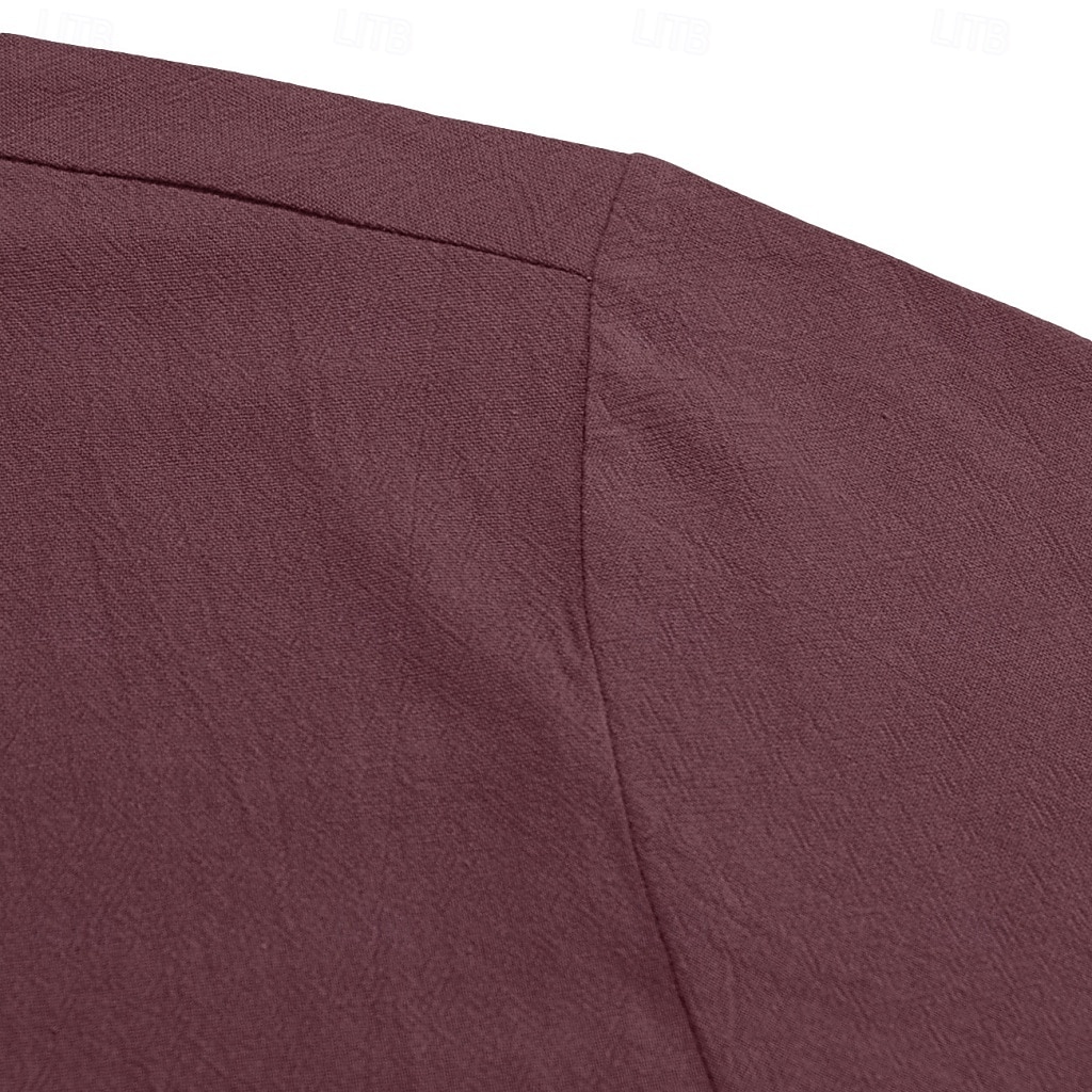 Miesten Paita Pellava paita Button Up paita Yhtenäinen väri Kausaliteetti Loma Musta Valkoinen Viini Laivaston sininen Lyhythihainen Sänkyjen avaus Kesä Kevät Vaatetus Tasku 2026 - $25.99 –P9