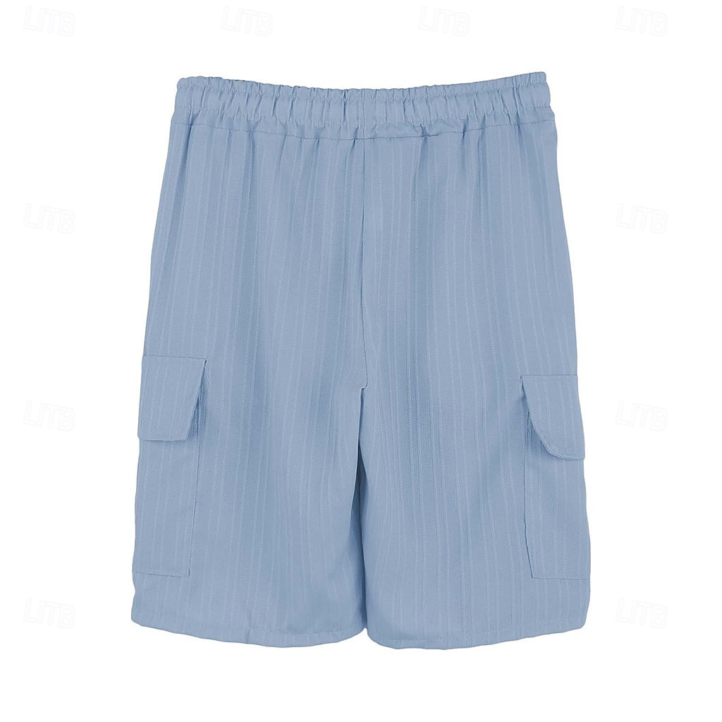 Men's Tactical Shorts Cargo Shorts Shorts Casual Shorts Drawstring Pocket Elastic Waist Plain Comfort Breathable Knee Length Casual Outdoor Vacation Vacation Fashion Navy Blue Micro-elastic 2026 - $21.99 –P15