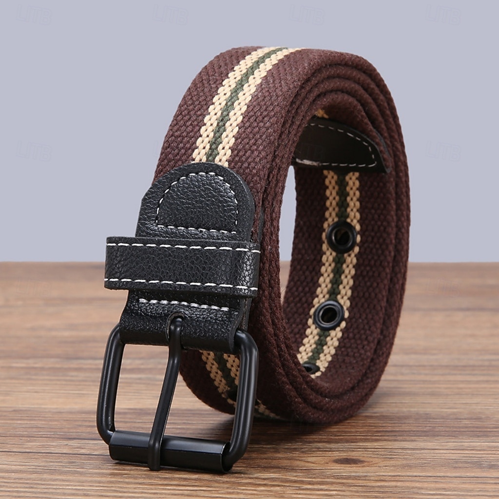 Homme Ceinture Toile Streetwear Contemporain Loisir Rayure Bleu Noir Quotidien Extérieur Ceinture Taille de 2026 ? $2.99 –P3
