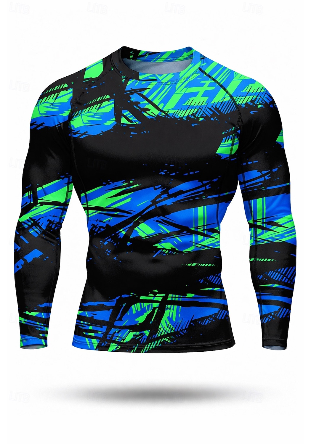 Homens Abstrato Camisetas Compressão Camiseta de Corrida Primavera Outono Inverno Impressão 3D Manga Longa Secagem Rápida Compressão Power Flex Pavio Humido Respirável Treino de Ginástica Treinamento de 2026 por $20.99 –P7