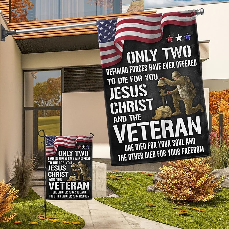 Endast två definierande krafter har någonsin erbjudit sig att dö för dig Jesus Kristus och veteraner. Veteranens dag minnesdag för fallna soldater. U.S. 250-årsjubileum 2026 - $17.99 –P2