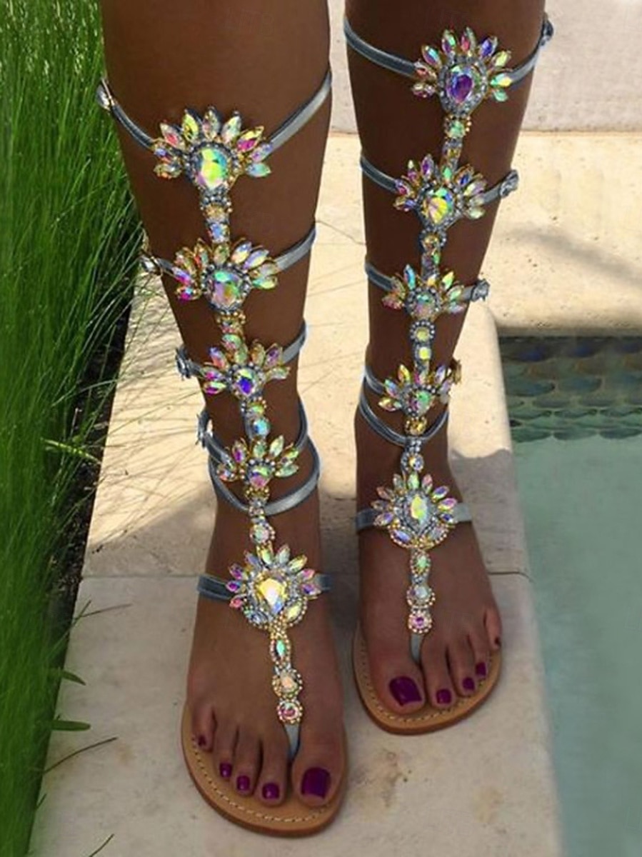 Versierde gladiatorsandalen voor dames - elegante avondschoenen voor in het resort, perfect voor diners tijdens de vakantie en evenementen aan het strand. 2026 - $46.99 –P2