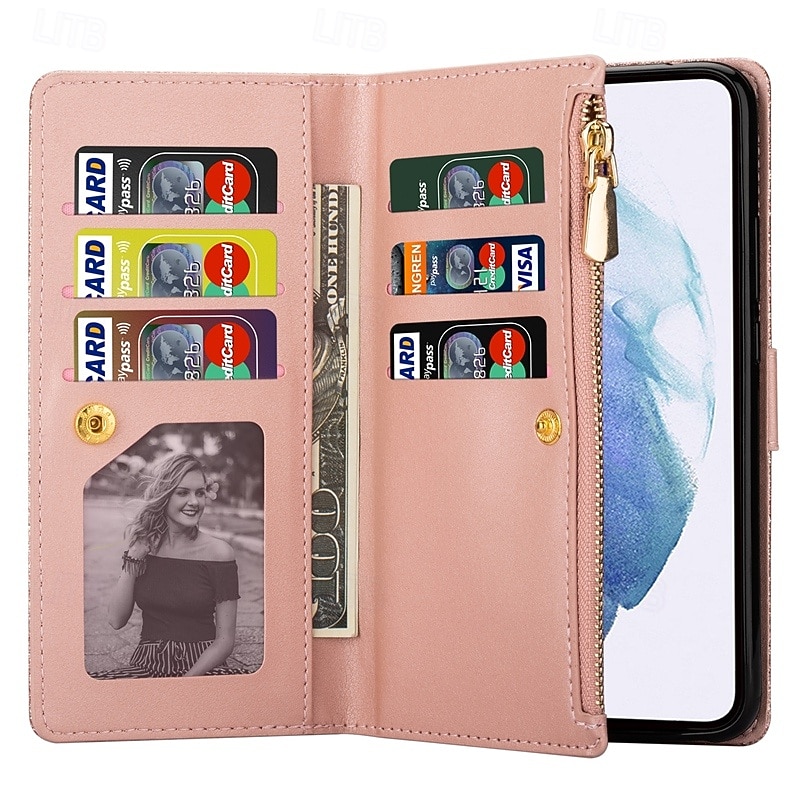Phone Case For Samsung Galaxy S26 S26 Plus S26 Ultra Wallet Case Zipper Full Body Protective Kickstand Color Gradient sky PU Leather 2026 - $24.99 –P7
