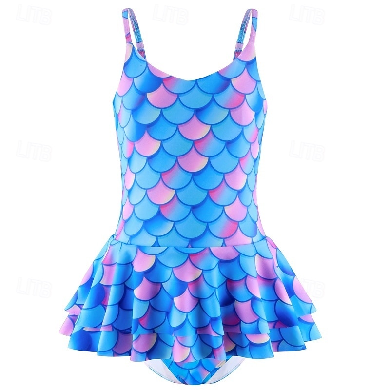 Niños Chica Traje de baño Exterior Playa Graphic Vacaciones Tropical Moda Trajes de baño 4 años + Verano Azul Piscina Rosa 2026 - $22.99 –P6
