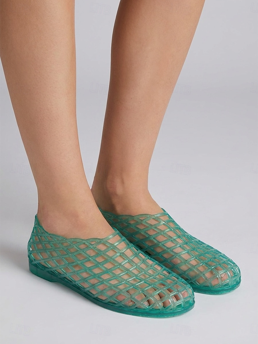 sandali da donna in gelatina rossa - scarpe da acqua traspiranti in rete traforata con comoda suola piatta per vacanze al mare &viaggio sulle isole tropicali del 2026 a $24.99 –P4
