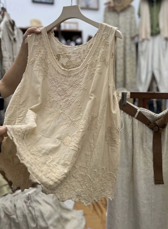 Damskie Koronkowa koszula Jednokolorowe Elegancja Bohema Urlop Bez rękawów Półgolf Długie topy Codzienny Święto Weekend Czarny Biały Rumiany róż Jasnobrązowy Khaki Lato Wiosna 2026 - $21.99 –P4