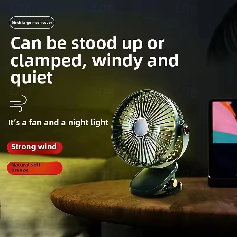 4-in-1 Clip on Fan with LED Night Light, Portable Desk & Wall Hanging Fan, Long Lasting Battery Life Personal Fan with 5 Speeds, Quiet Small Cooling Fan for Bedside Dorm Office Stroller 2026 - $34.99 –P6