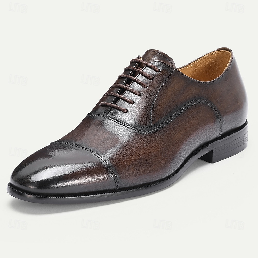 Pantofi eleganți din piele de înaltă calitate pentru bărbați – piele de vacă autentică, vârf Oxford, aspect elegant și elegant, încălțăminte bărbătească confortabilă, ideală pentru nunți, petreceri, evenimente de afaceri și formale 2026 - $109.99 –P2