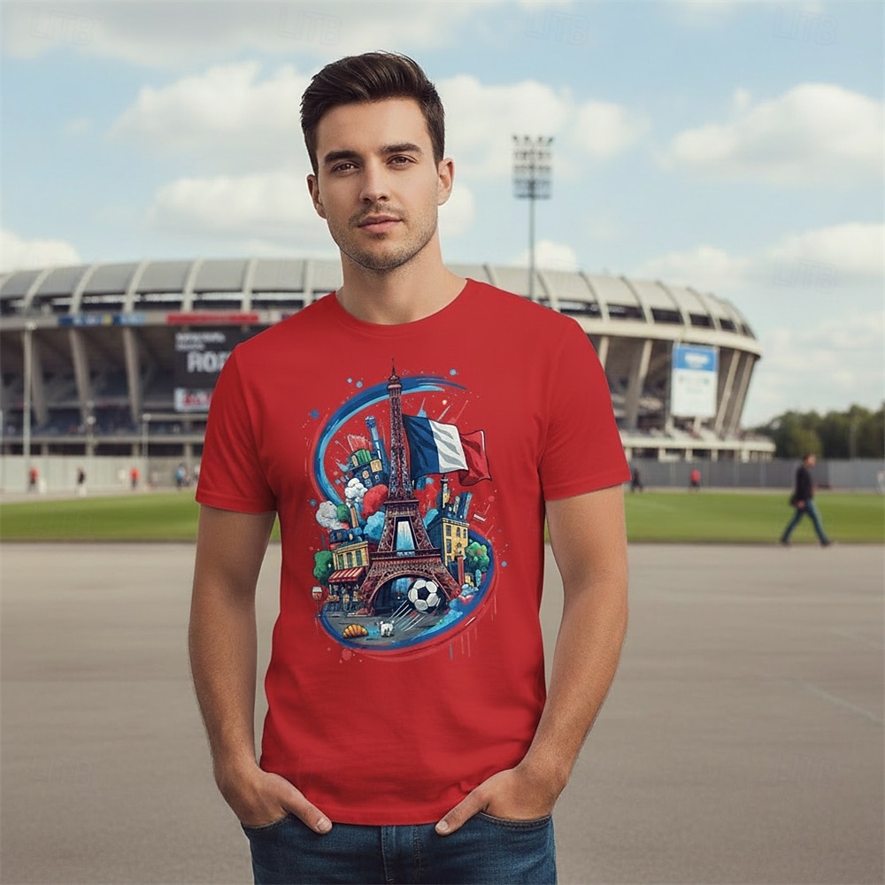 World Soccer Sportswear Graphic Tee Football French Soccer Fan Patriotic T-shirt Sleeve for Men's Adults' 3D Print  for Party Sports Outdoor 2026 - $18.99 –P3