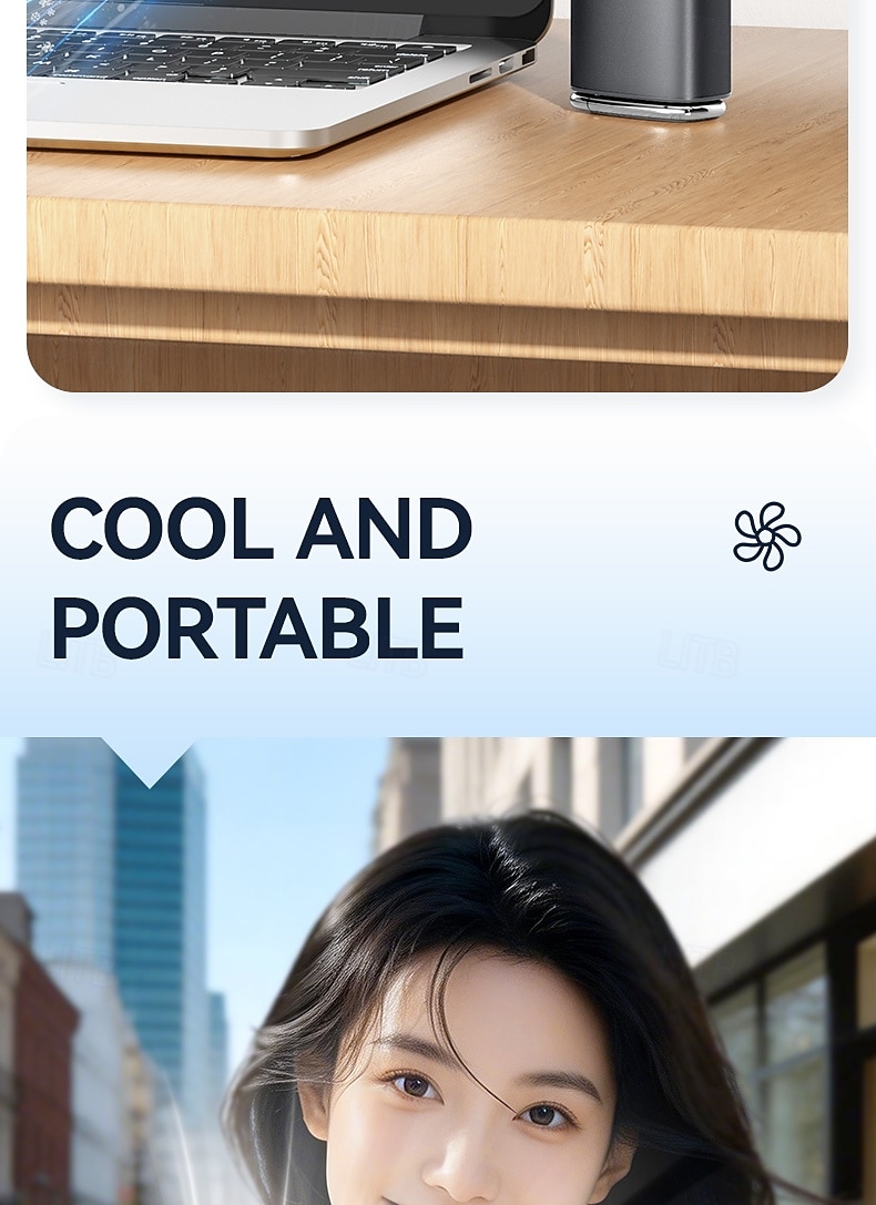 Ventilateur portable avec plaque de refroidissement, 9000 mAh, affichage numérique, 100 vitesses réglables, mini ventilateur pliable avec cordon, ventilateur turbo haute vitesse pour femmes et hommes, de 2026 ? $36.99 –P9