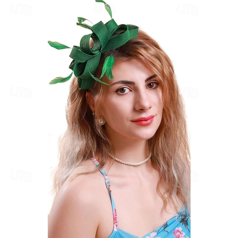 fascinators Linfrø Fjær Bryllup Bursdag Elegant søt stil Med Fjær Hodeplagg Hodeplagg 2026 - $11.49 –P1
