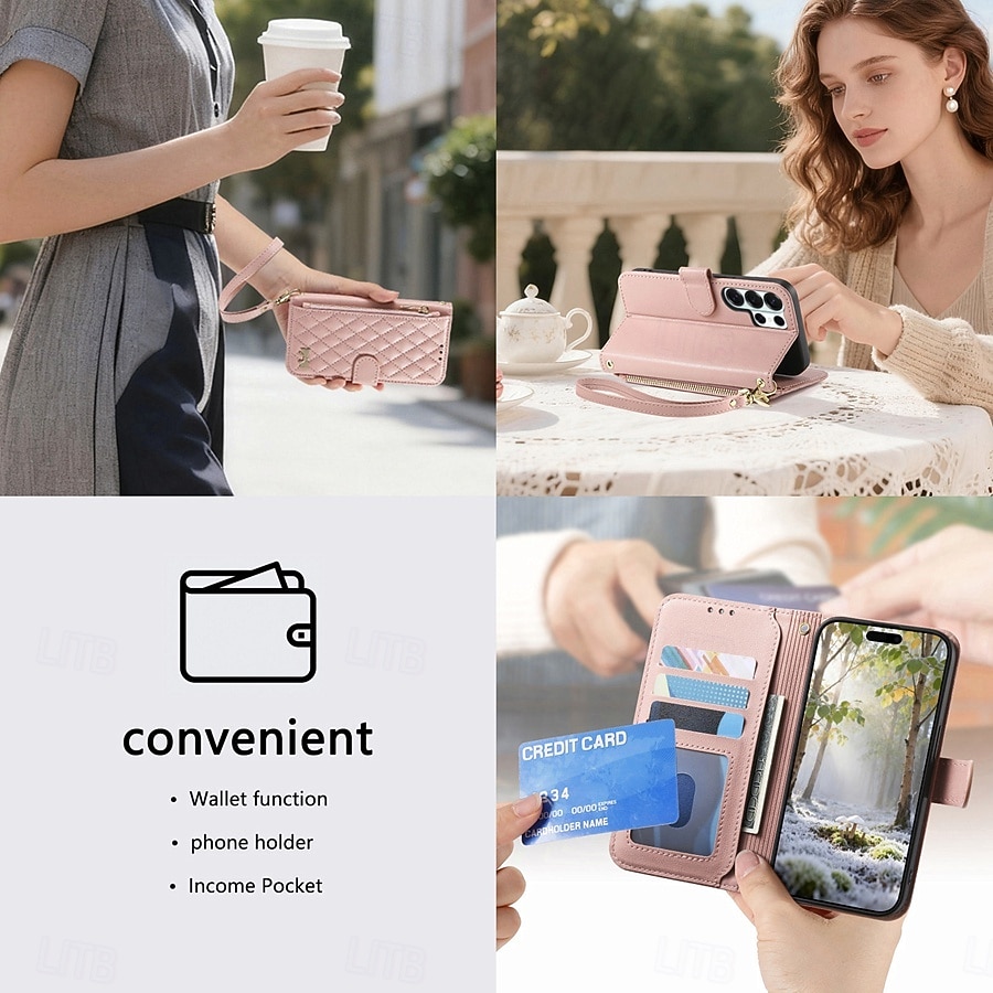 Phone Case For Samsung Galaxy S26 S26 Plus S26 Ultra Wallet Case Flip Cover Zipper with Wrist Strap Kickstand Retro TPU PU Leather 2026 - $19.99 –P21