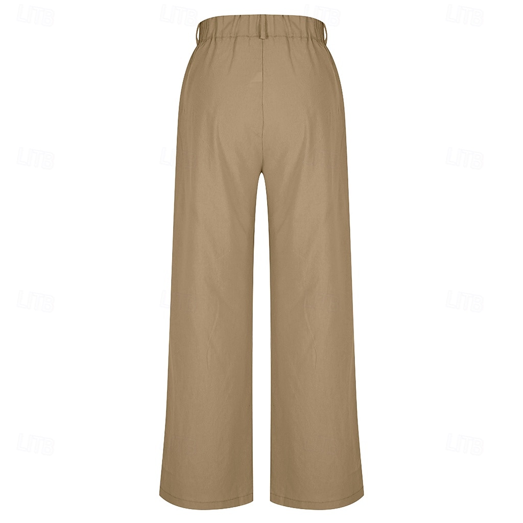 Per donna Pantaloni Pantaloni Estivi Pantaloncini casual Vacanza Moda Casual Quotidiano Lunghezza intera Vita Alta Tinta unica Semplice Cerniera Tasca Gamba Dritta Comodità Morbido Traspirante del 2026 a $28.99 –P10