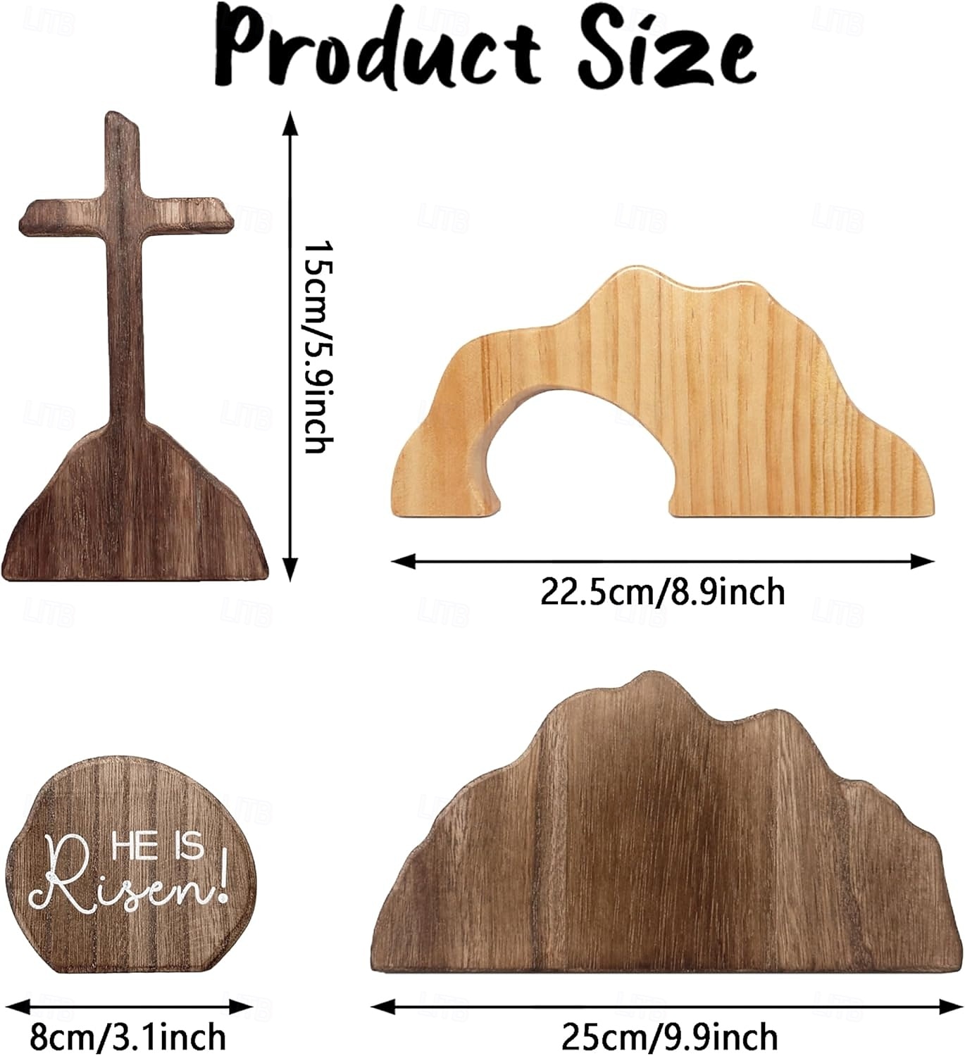 Pasen: Hij is opgestaan, christelijke decoratie, leeg graf, kruis, paasdecoratie voor thuis, houten paastafereel met opstanding, tafeldecoratie, schoorsteenmanteldecoratie, kantoordecoratie, 2026 - $23.99 –P3