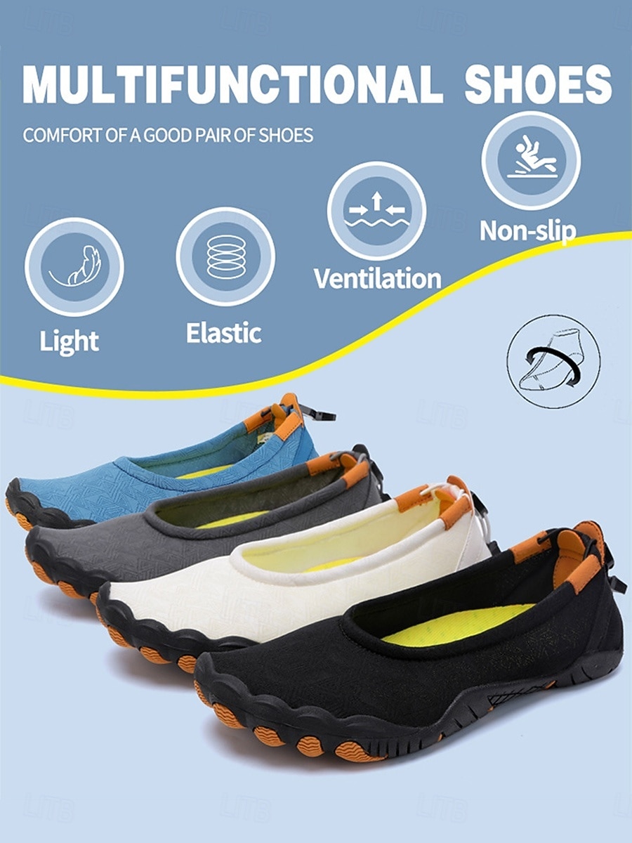 Women's Blue Wide Toe Water Shoes – Lightweight Quick-Dry Barefoot Aqua Shoes with Anti-Slip Sole, Flexible Five-Toe Style for Swimming, Beach, Diving, River Trekking, Gym and Water Sport 2026 - $32.99 –P4