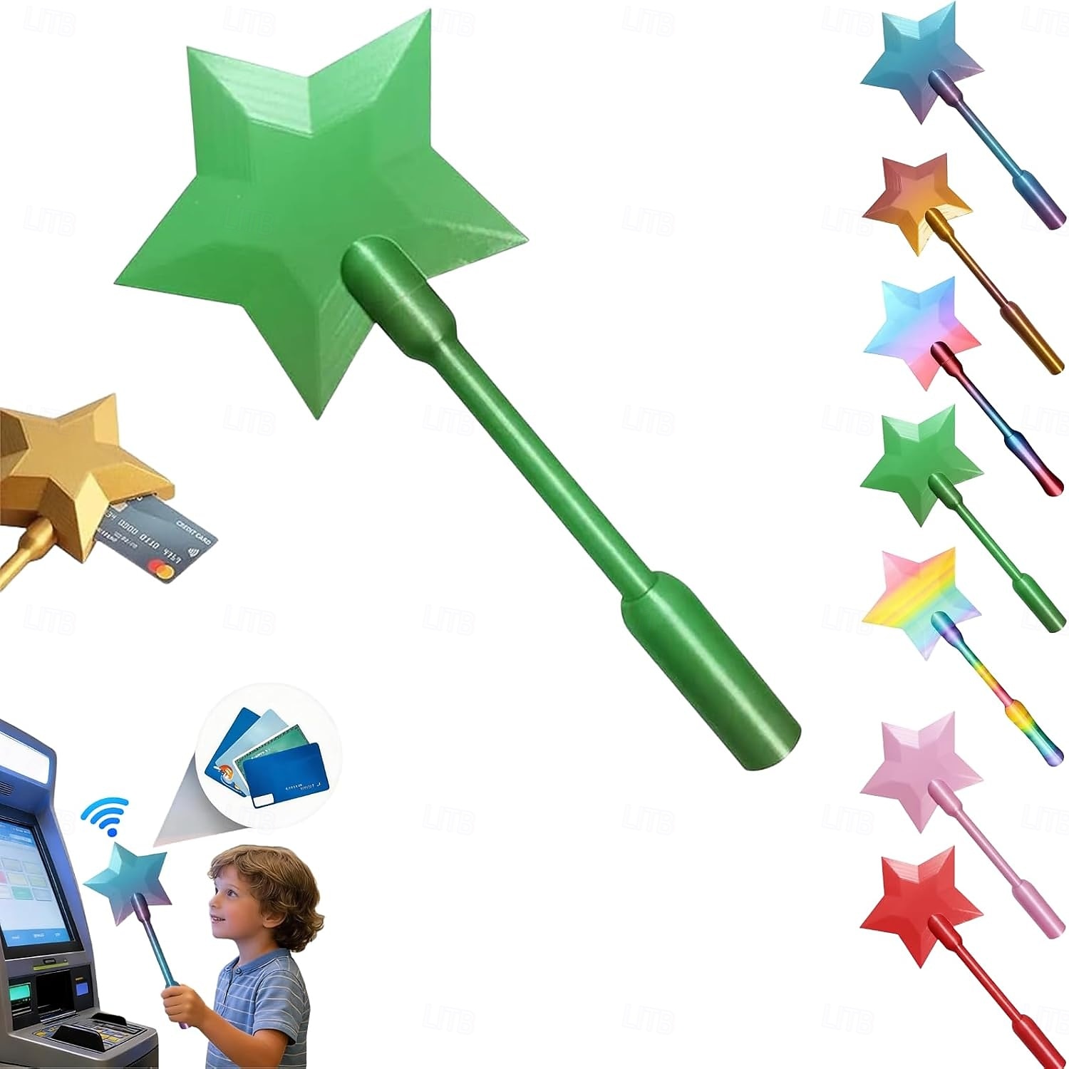3D-geprinte toverstaf om te betalen met aanraking, magische sterrentoverstaven om mee te betalen, contactloze betaalkaarthouder voor toverstaven, digitale betaalsterrentoverstaven voor gemakkelijk 2026 - $15.99 –P7