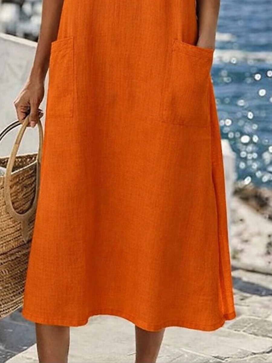 Γυναικεία Μίντι φόρεμα Φόρεμα σε γραμμή Α Καθημερινό Καθημερινά Κανονικό Σκέτο Μισό μανίκι Ζιβάγκο Θαλασσί Μαύρο Βυσσινί Πορτοκαλί Καλοκαίρι Άνοιξη 2026 - $39.99 –P4