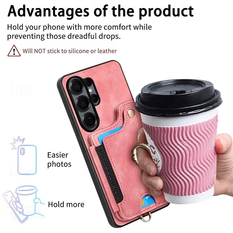 Phone Case For Samsung Galaxy S26 S25 Edge S24 S23 FE S22 Plus  Ultra A56 A36 A26 A16 A06 Wallet Case with Wrist Strap Shockproof TPU PU Leather 2026 - $17.99 –P10