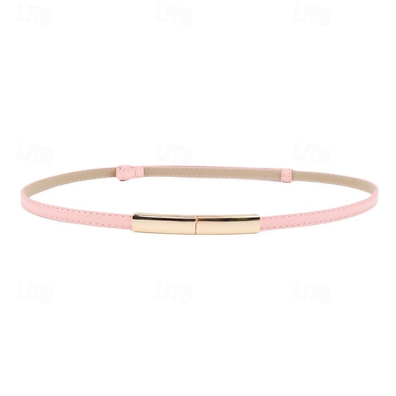 Жен. Полиуретановый ремень с пряжкой Искусственная кожа Металлический бак Геометрический принт На каждый день Повседневные Праздники Синий Черный Белый Розовый 2026 - $5.99 –P5