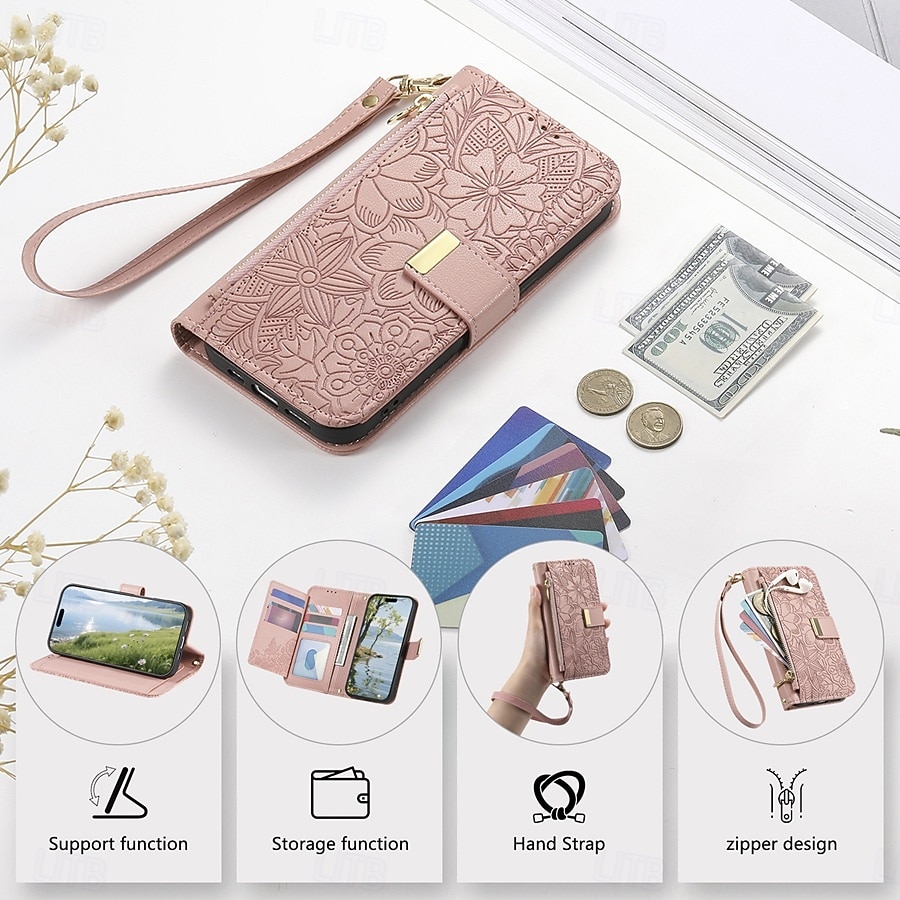 Phone Case For Samsung Galaxy S26 S26 Plus S26 Ultra Wallet Case Flip Cover with Stand Holder Zipper with Wrist Strap Tree Retro TPU PU Leather 2026 - $18.99 –P22