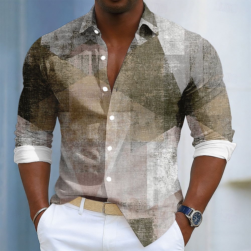 Per uomo Blocco di colori Patchwork Colore sfumato Camicia Camicia con Bottoni Manica Lunga Moda Casual Quotidiano All'aperto Abbigliamento casual alla moda Primavera Autunno Collo ripiegato Stampa del 2026 a $27.99 –P4