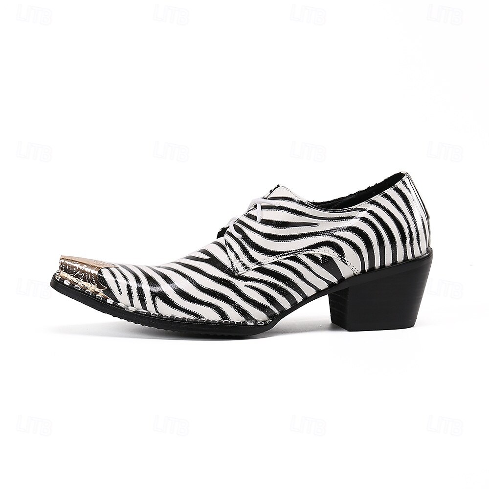 Herenloafers van leer met zebraprint – hoogwaardige modeschoenen voor speciale gelegenheden en avondjes uit. 2026 - $109.99 –P3
