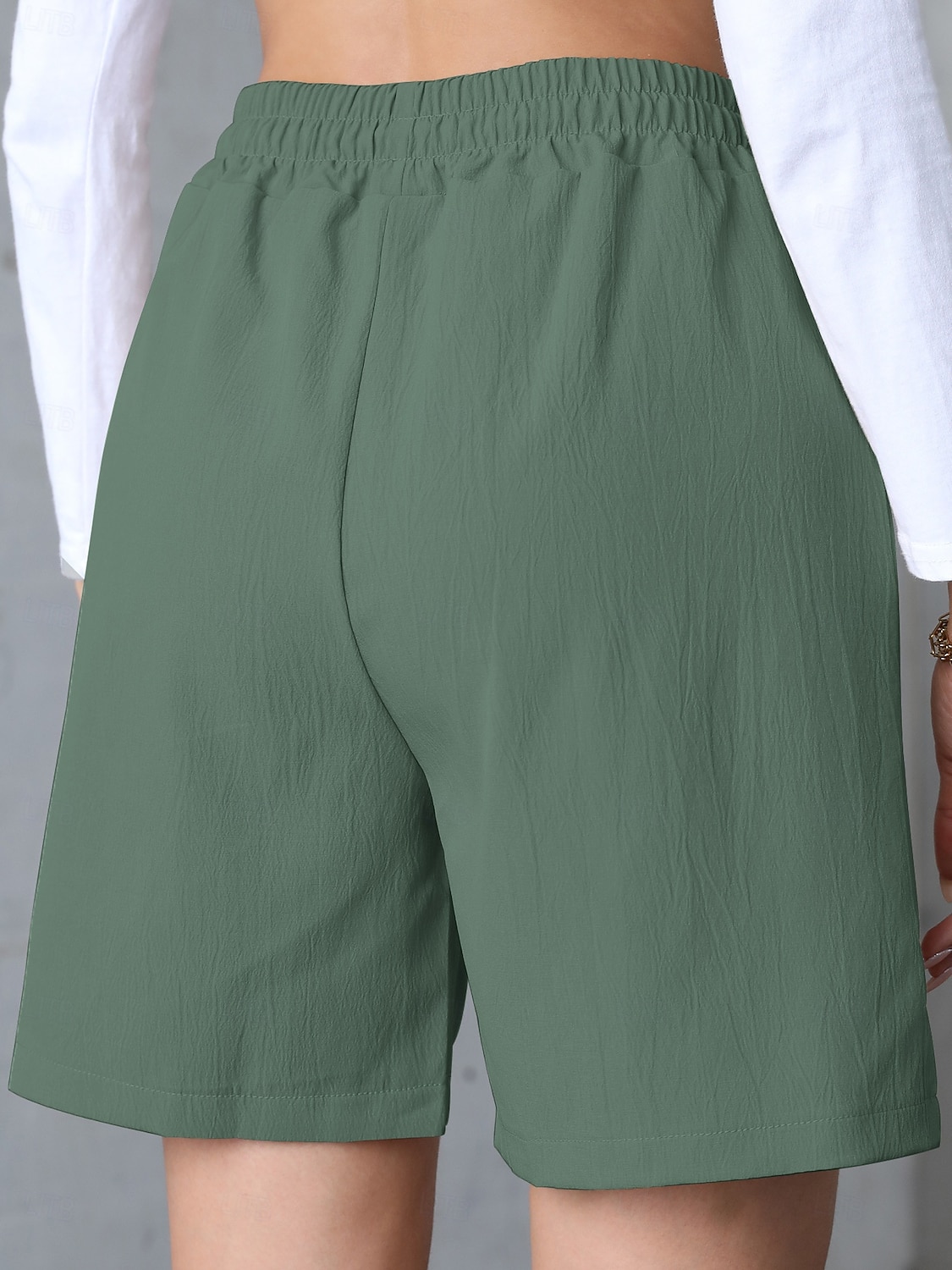 Women's Bermuda shorts Shorts Summer Shorts Beach Shorts Vacation Fashion Casual Daily Knee Length High Waist Solid Color Plain Drawstring Pocket Elastic Waistband Comfort Soft Breathable 2026 - $24.99 –P14