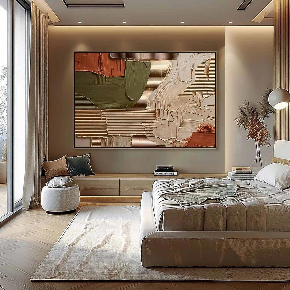Velká originální texturovaná špachtle abstraktní malba olejomalba na plátně, velké nástěnné umění moderního obývacího pokoje nástěnná dekorace 2026 - $74.99 –P9