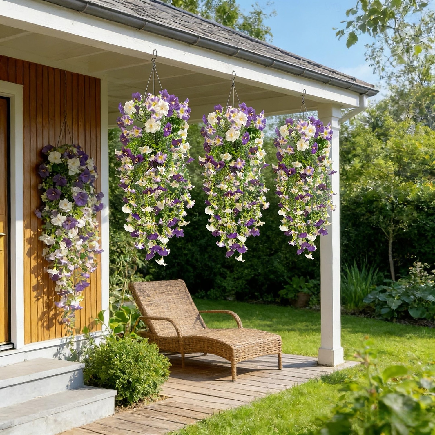 4pcs Artificial Morning Glory Vine Garland for Wedding, Home, & Outdoor Decor, Realistic Flower Hanging Vines for Garden, Patio, Wall, and Courtyard, Durable Faux Floral Décor for Wedding Decoration 2026 - $22.99 –P5