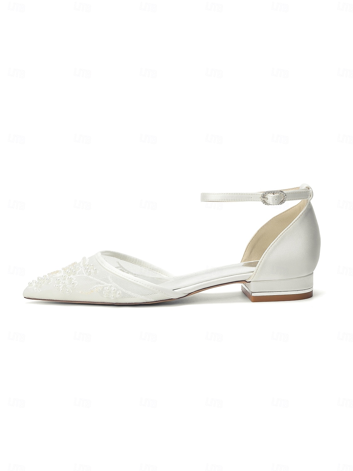 Dámské svatební boty v barvě slonové kosti s perleťovým detailem - elegantní svatební balerínky pro zahradní svatbu 2026 - $59.99 –P3