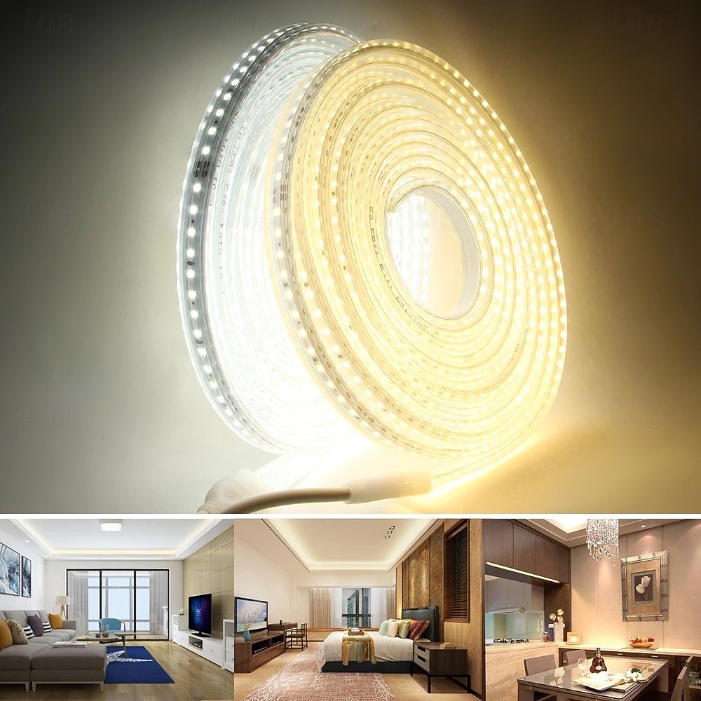 10M 15M 20M Flexibele LED-verlichtingsstrips 600-900-1200-1500-1800 LEDs Warm wit Wit Creatieve lichtslingers LED-Striplampen Voor Binnen Creatief Voor buiten 220-240 V 2026 - $62.99 –P1