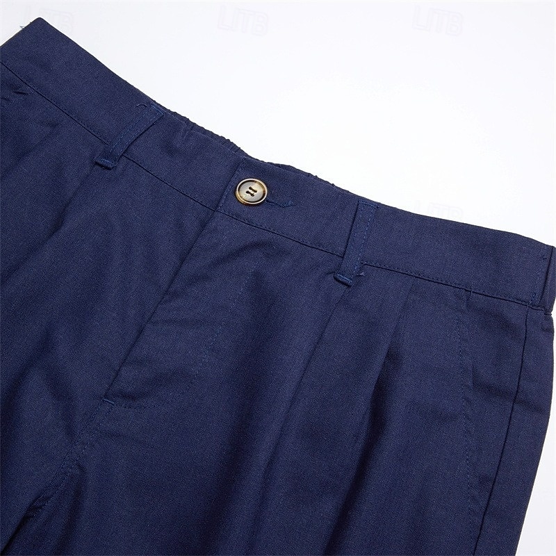 Herr Shorts Linne Shorts Klänning Shorts Sommarshorts Beach Shorts Ficka Elastisk midja Rakt ben Slät Komfort Andningsfunktion Knelängd Ledigt Dagligen Helgdag Mode Affär Vit + Grön Vit + khaki 2026 - $37.99 –P4