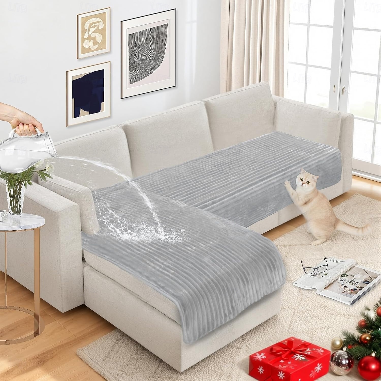 100% Waterproof Couch Cover, Couch Covers for Dogs Washable, Non Slip Sectional Couch Covers for 3 Cushion Sofa Pet Friendly, Sofa Covers Protector, Dog Bed Cover 2026 - $18.99 –P8