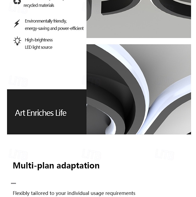 Modern LED Ceiling Light Fixture,56W 3360 Lumen ,Flush Mount Ceiling Chandelier, Ceiling Lamp for Kitchen Bedroom Study Living Room Office Dining Room,Dimming Remote Control 2026 - $105.99 –P4