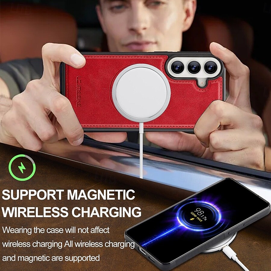 телефон Кейс для Назначение SSamsung Galaxy S26 S26 Плюс S26 Ультра Кошелек для карт Магнитный Поддержка беспроводной зарядки Разъем для карты Ретро Кожа PU 2026 - $26.99 –P13
