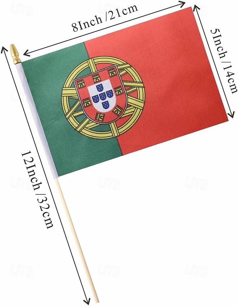 25Pack Small Portugal Flag Handheld Mini Portuguese Flags on Stick 5x8 Inch for Soccer World Summer Cup Match, Sports Events, Party Decorations, Fans Cheering 2026 - $16.99 –P3