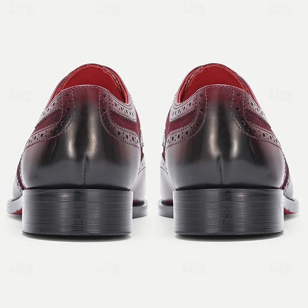 Sapatos brogue masculinos em couro legítimo – couro bovino premium, design wingtip, estilo elegante e clássico, sapatos sociais confortáveis para homens, ideais para casamentos, festas, escritório e eventos formais. de 2026 por $109.99 –P5