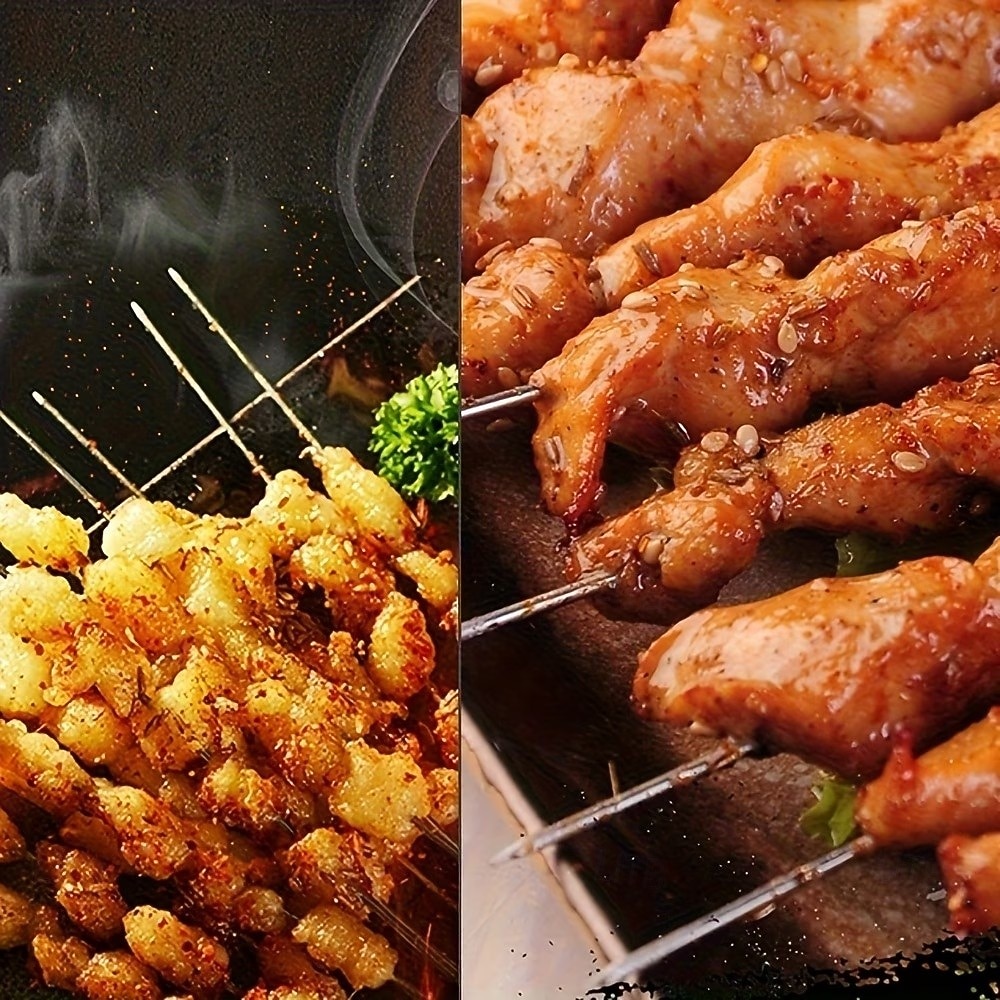 20 stuks barbecuespiesen, multifunctionele roestvrijstalen spiesen met houten handvatten, barbecueprikkers, benodigdheden voor buitenkoken en barbecueën van kippenvleugels en ander vlees. 2026 - $11.99 –P3