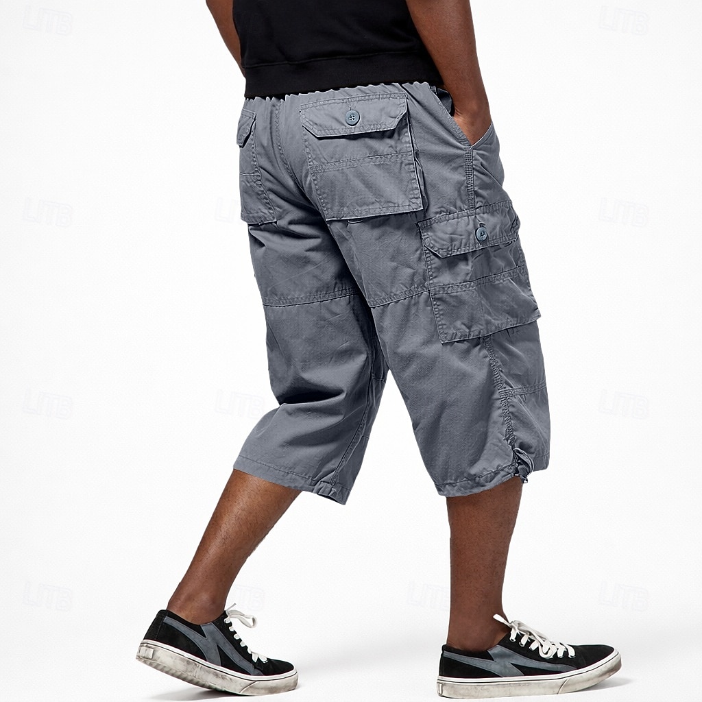 Hombre Pantalones tipo cargo Pantalón Corto Cargo Pantalón corto Pantalones cortos casuales Bolsillo Cintura elástica Plano Medio corto Casual Exterior Ropa de calle Moda Ropa de calle Negro Caqui 2026 - $30.99 –P3