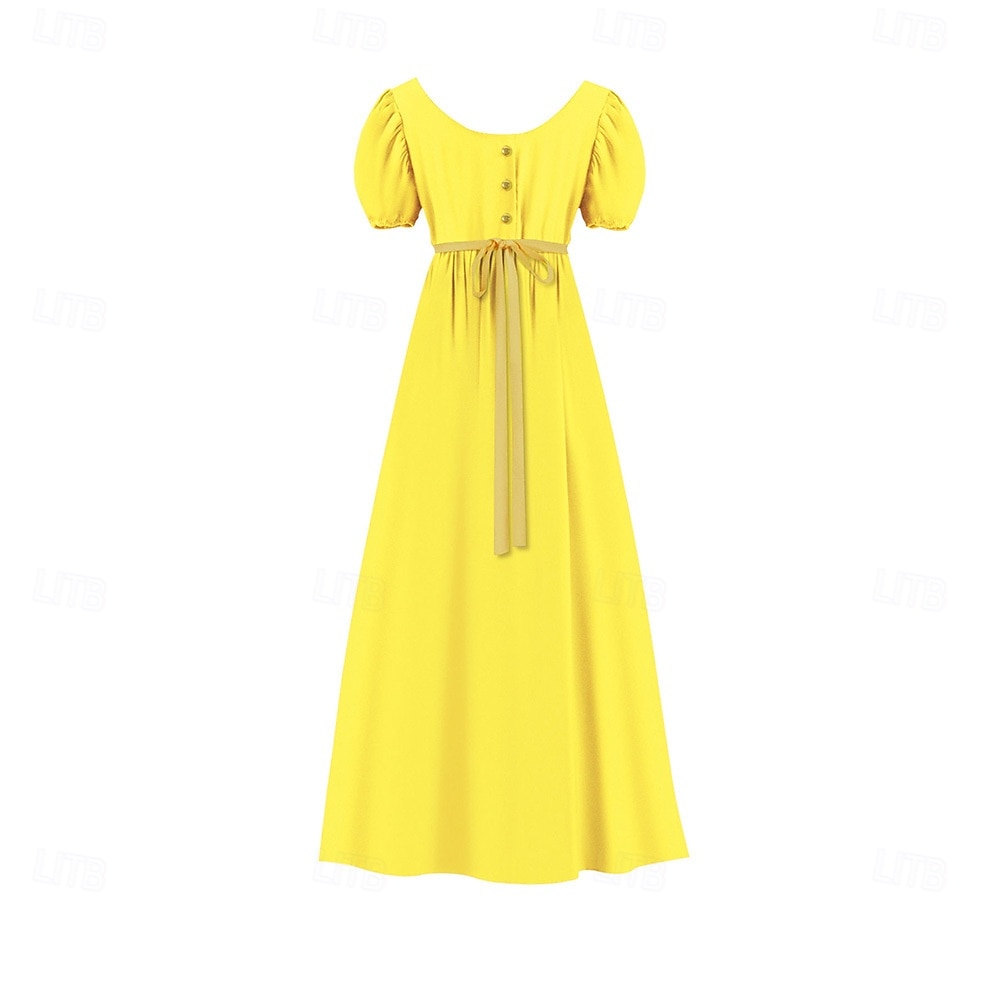 Retro Vintage Mittelalterlich Renaissance Knöchellänge Kleid Ballkleid Kleid im Regency-Stil Kurze Ärmel Prinzessin Dame Einfarbig Quadrathals Kostüm Damen königlich Halloween Karneval Leistung 2026 - $40.99 –P10