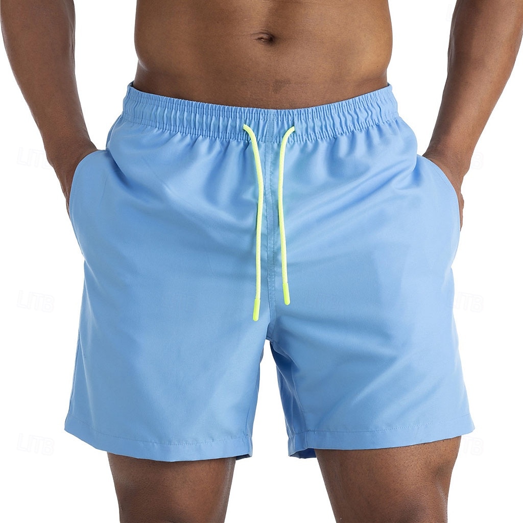 Per uomo Shorts Shorts da Spiaggia Pantaloncini casual Coulisse Tasca Elastico in vita Semplice Impermeabile Comodità Corto Casuale All'aperto Vacanza Vacanza Moda Blu azzurro cielo Micro-elastico del 2026 a $25.99 –P5