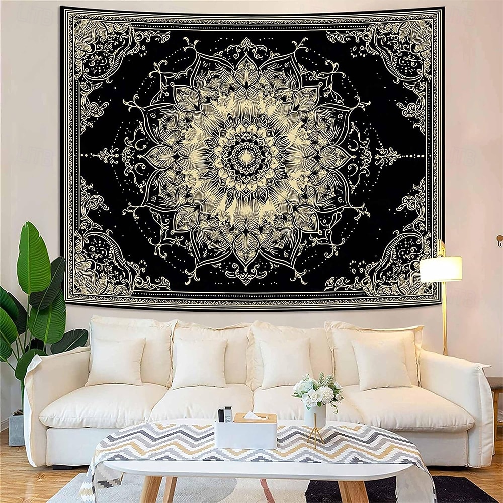 tapeçaria de parede com mandala floral em tons pastel de rosa aquarela, estilo boho romântico, com guirlanda de flores pêssego, ideal para decoração de quarto ou dormitório feminino. de 2026 por $19.99 –P9