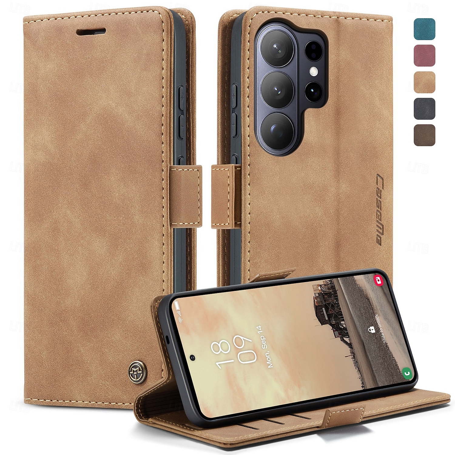 Handy Hülle Handyhüllen Für Samsung Galaxy S26 S26 Ultra Plus Brieftaschenhülle Flip-Cover Mit Ständer Ständer Kartenfach Retro TPU PU-Leder 2026 - $16.99 –P1