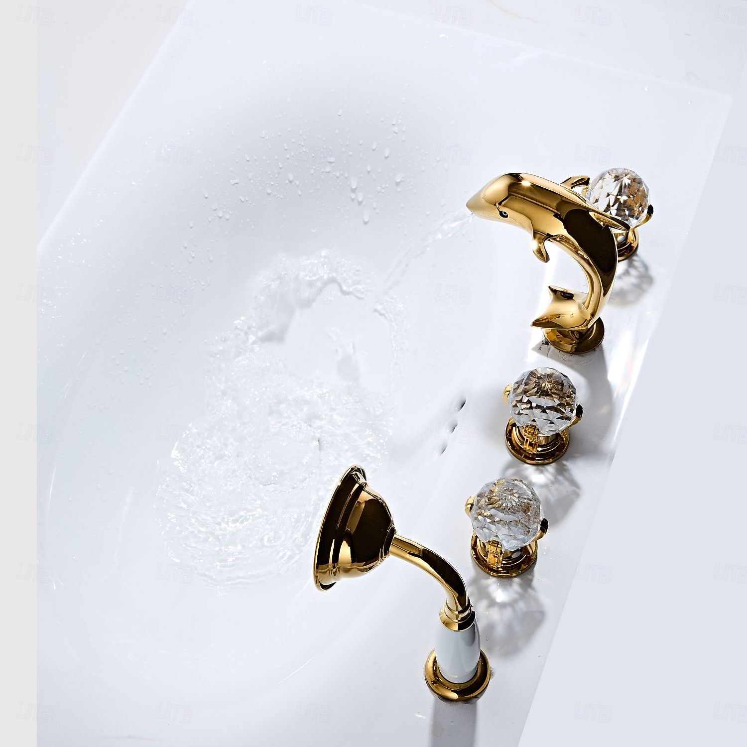 Basin Faucet Basin Faucet, Total Brass Dolphin Bathroom Faucet, Widespread Sink Faucet, 5 Hole Hot and Cold Water Tap 2026 - €401.63 –P8
