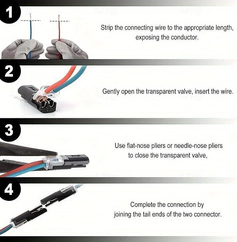 Conector de enchufe de doble cable con hebilla de bloqueo, conectores rápidos de cable con bloqueo ignífugo, adecuados para reparaciones de emergencia, cableado doméstico y automotriz, fáciles de 2026 - $17.99 –P7