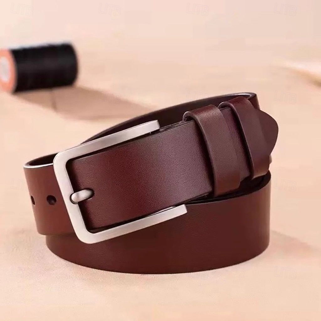 Homme Ceinture Boucle automatique Cuir Chrome Streetwear Contemporain Classique Loisir Couleur Unie Noir Marron Quotidien Affaires Formel Ceinture Taille de 2026 ? $16.49 –P5