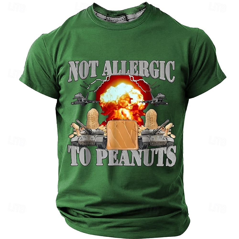 Camiseta divertida y divertida de estilo urbano con diseño de tanque explosivo no alérgico al maní para hombre, de corte regular, para uso diario, tallas S, M, L, XL, XXL y XXXL. 2026 - $21.99 –P4