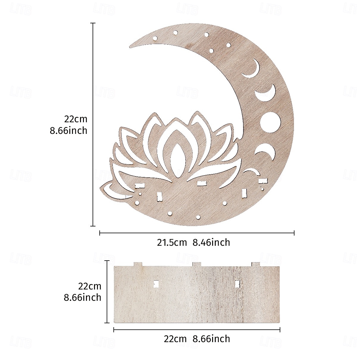Prateleira decorativa de madeira em formato de lótus vazado, para montagem DIY, prateleira flutuante, ideal para decoração de parede em quartos, despensas e para guardar pequenos objetos. de 2026 por $17.49 –P6